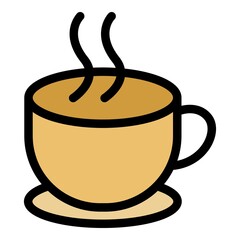 Poster - Green tea cup icon. Outline green tea cup vector icon color flat isolated