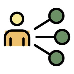 Poster - man select new job icon. outline man select new job vector icon color flat isolated