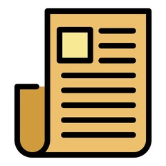Poster - Job list icon. Outline job list vector icon color flat isolated