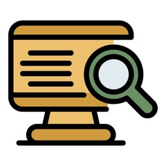 Poster - Online job search icon. Outline online job search vector icon color flat isolated