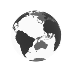 Wall Mural - Globe transparent icon withblack map of the continents of the world isolated.