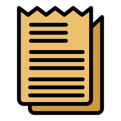 Poster - Payment receipt icon. Outline payment receipt vector icon color flat isolated