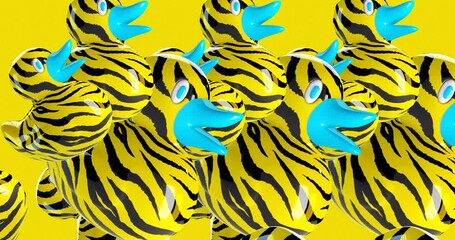 Wall Mural - Minimal motion design. 3d creative Duck animation  4k video
