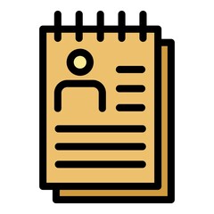 Poster - personal data sheet icon. outline personal data sheet vector icon color flat isolated