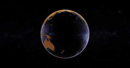 Wall Mural - Globe icon with smooth shadows and white map of the continents of the world. loop 3d animation