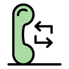 Poster - Worker call icon. Outline worker call vector icon color flat isolated