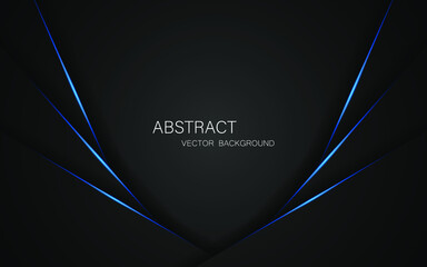 Aufkleber - Abstract modern blue lines on black background with free space for design. modern technology innovation concept background	