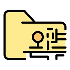 Poster - Folder and electronic board icon. Outline folder and electronic board vector icon color flat isolated