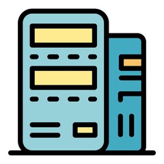 Poster - Modern server icon. Outline modern server vector icon color flat isolated