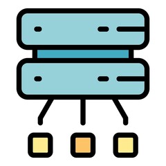 Poster - Disconnect from server icon. Outline disconnect from server vector icon color flat isolated