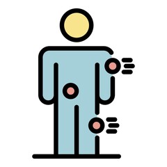 Poster - Man flu protection icon. Outline man flu protection vector icon color flat isolated