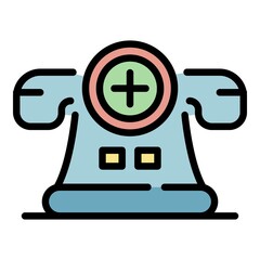 Poster - Medical call center icon. Outline medical call center vector icon color flat isolated