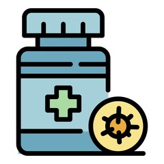 Poster - Capsule pills icon. Outline capsule pills vector icon color flat isolated