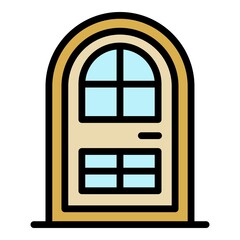 Poster - semicircular door icon. outline semicircular door vector icon color flat isolated