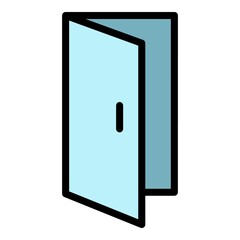 Poster - Ajar door icon. Outline ajar door vector icon color flat isolated