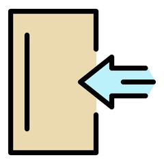 Poster - Exit door icon. Outline exit door vector icon color flat isolated