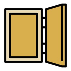 Poster - open door to yourself icon. outline open door to yourself vector icon color flat isolated