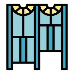 Poster - Elevator mechanism icon. Outline elevator mechanism vector icon color flat isolated