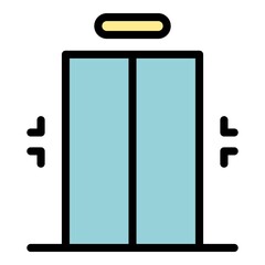 Poster - modern elevator icon. outline modern elevator vector icon color flat isolated