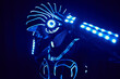 © ADDICTIVE STOCK - Anonymous person in modern LED costume