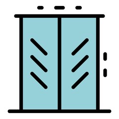 Poster - elevator icon. outline elevator vector icon color flat isolated