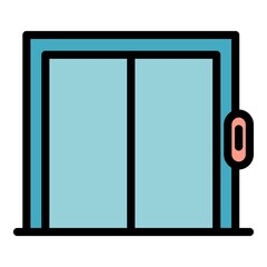 Poster - elevator doors icon. outline elevator doors vector icon color flat isolated