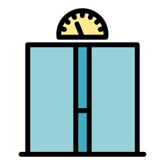 Poster - ajar elevator doors icon. outline ajar elevator doors vector icon color flat isolated