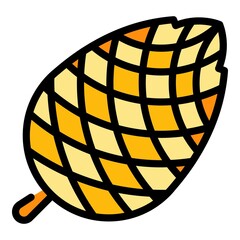 Poster - unripe pine cone icon. outline unripe pine cone vector icon color flat isolated