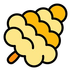 Poster - Pine cone with round segments icon. Outline pine cone with round segments vector icon color flat isolated