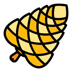 Poster - pine cone white pine icon. outline pine cone white pine vector icon color flat isolated