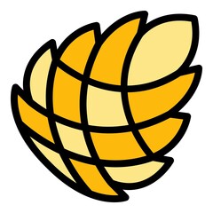 Poster - Pine cone icon. Outline pinecone vector icon color flat isolated