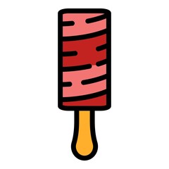 Poster - Cylindrical icecream icon. Outline cylindrical icecream vector icon color flat isolated