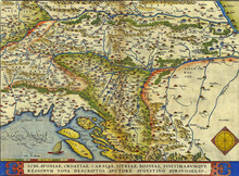 A Vintage Map Of The Western Balkans (Slovenia, Croatia, Bosnia, Istria, Carnia) By Abraham Ortelius