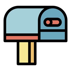 Poster - Classic mailbox icon. Outline classic mailbox vector icon color flat isolated