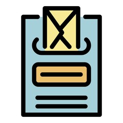 Poster - Door mailbox icon. Outline door mailbox vector icon color flat isolated