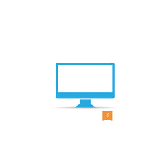 Poster - Computer icon vector isolated on white background. Trendy computer icon in flat style. Modern template for web site, app, ui and logo. Vector illustration, EPS 10