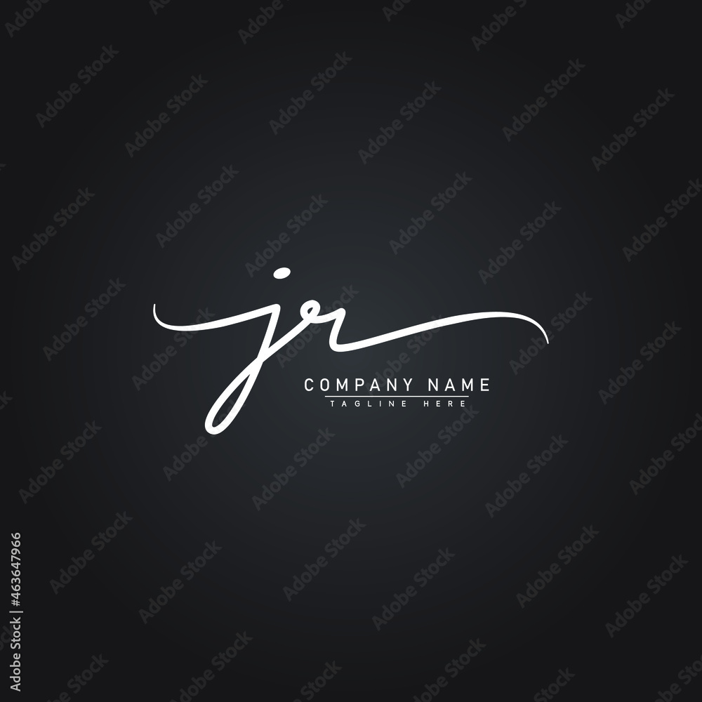 Initial Letter JR Logo - Hand Drawn Signature Style Logo Stock Vector ...