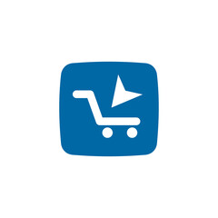 Sticker - Online shopping app logo with shopping cart icon design