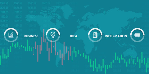 Poster - 2d rendering Stock market online business concept. business Graph 
