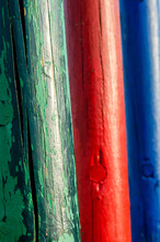 Green And Red And Blue Wooden Painted Logs