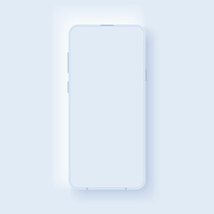 Aufkleber - Modern mockup smartphone in neumorphic style. Realistic frame with blank display. Template design for presentation, ui or ux testing, application display, information graphics, advertising. 3d Vector