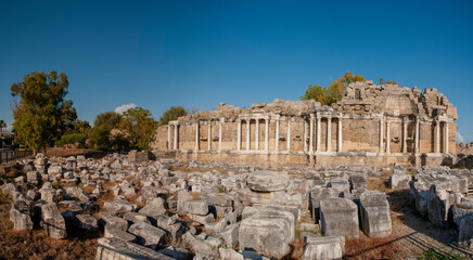 Wall Mural - Ruins of ancient city in Side. Side, Antalya, Turkey.