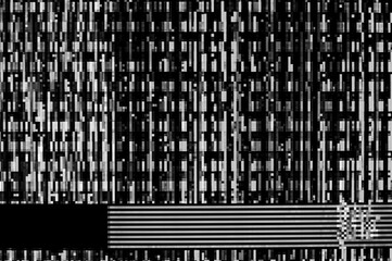 Poster - pixel pattern of a digital glitch / abstract black and white pixel pattern background of a digital g