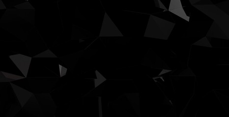 Poster - Abstract dark polygonal mosaic background