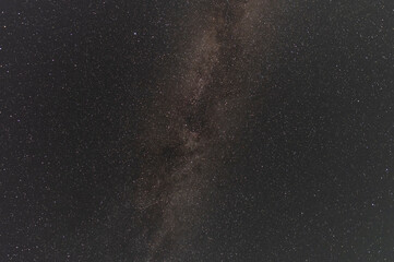 Wall Mural - beautiful bright milky way galaxy with long exposhure cloud on the blue starry sky. space, astronomi