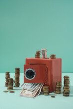 Money In The Safe Box Studio Shot