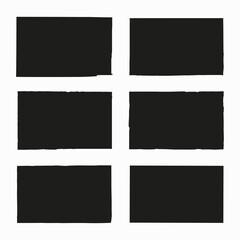 Poster - Grunge rectangle icon set. Abstract line art. Hand drawn picture. Geometric figures. Vector illustration. Stock image. 