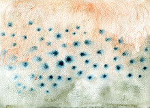 Watercolor Abstract Background With Blue Dots