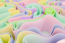 Abstract Ribbons Pastel 3D Rendering
