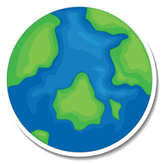 Wall Mural - a sticker template with the earth in cartoon style isolated